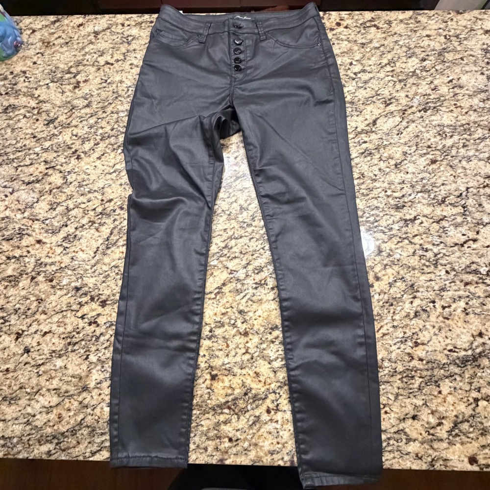 Mavi Jeans Coated Black Slim Pants 5 Button Fly 30x29 Mens ws